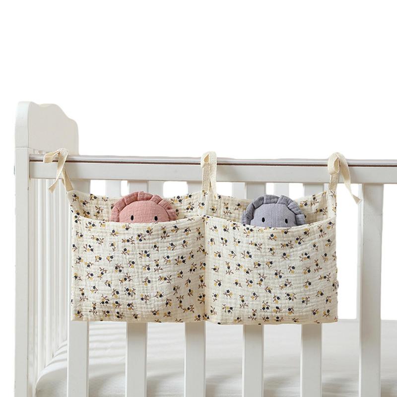 Backpack Diaper Bag - ベビーベッドオーガナイザー、キャディベッド、収納バッグ、2ポケット、ベッドサイドハンギングナー、おむつ、おもちゃ、衣類用保育園オーガナイザー