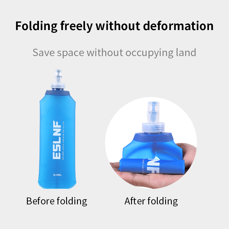 Hydration Pack Outdoor - 500ml折りたたみ式ウォーターボトル ソフトフラスク BPAフリー 折りたたみ式TPU アウトドアスポーツ ポータブルウォーターバッグ