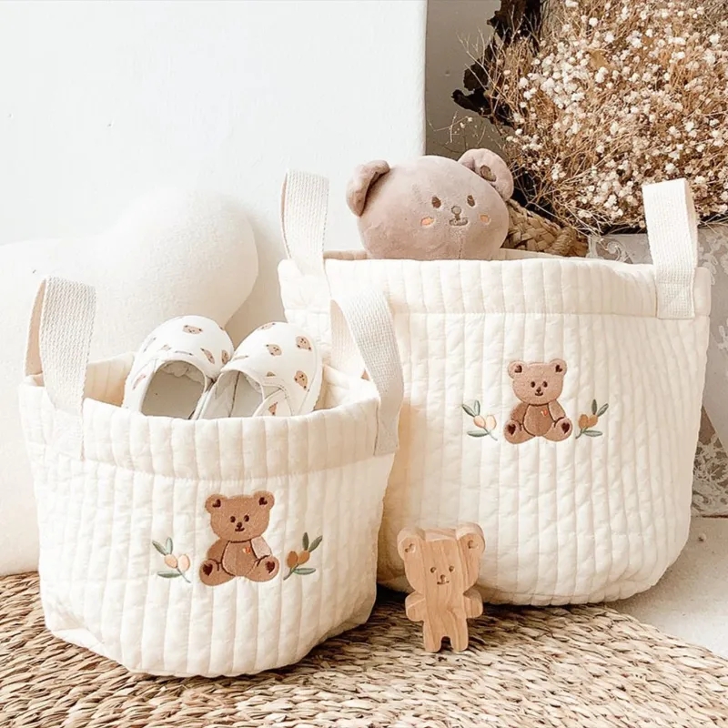 Backpack Diaper Bag - かわいいクマの刺繍が施されたベビーバッグ,おむつオーガナイザー