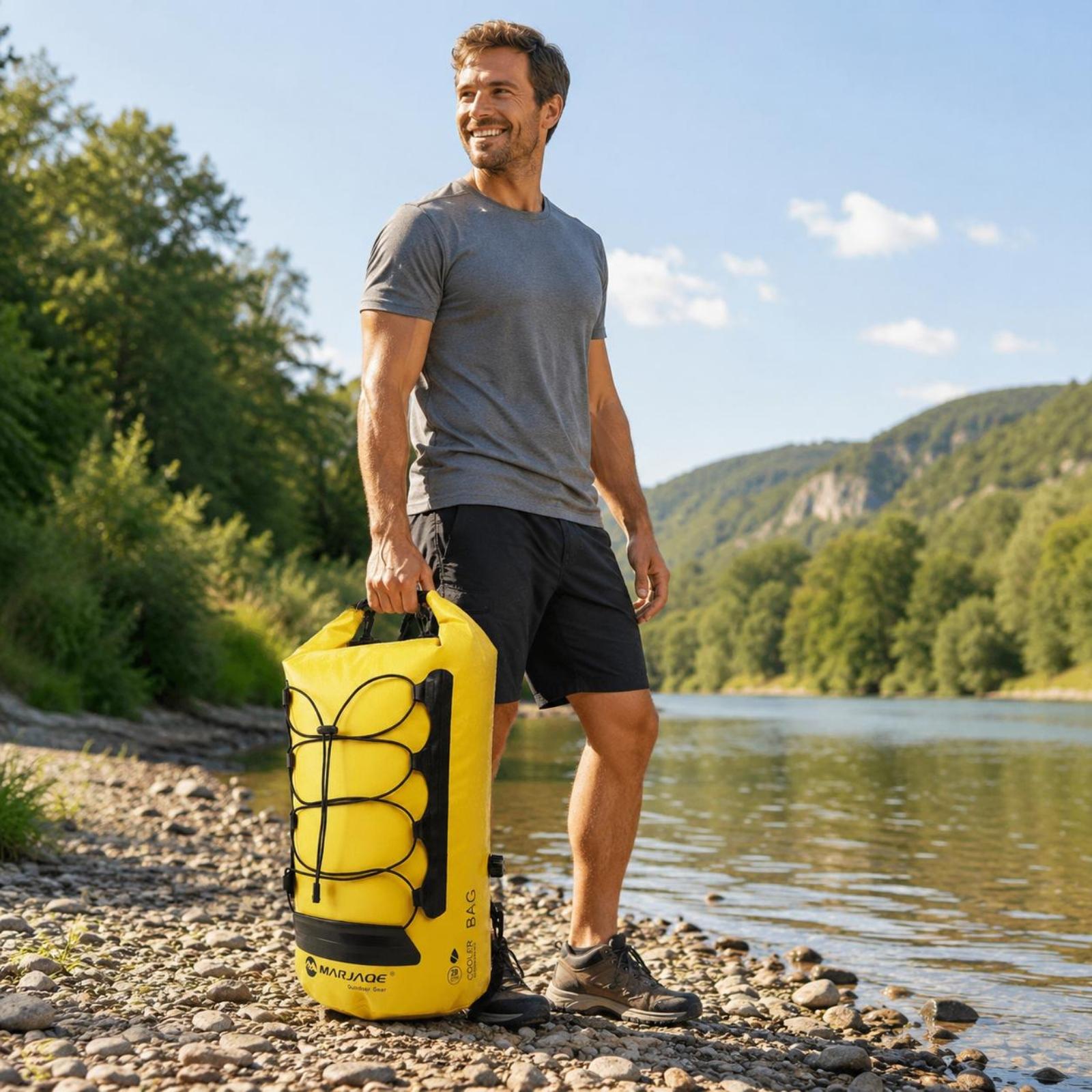 Hiking Backpack Waterproof - キャンプ用防水バックパック、断熱アウトドアパック、ギアキャリア、ドライバッグ（ハイキング、ラフティング、旅行用）