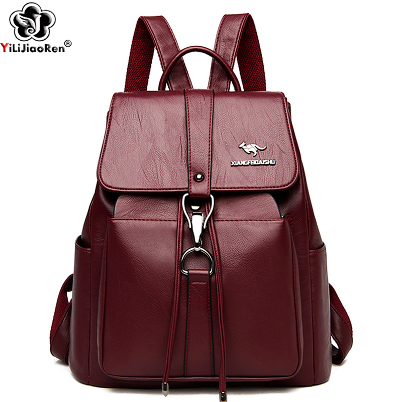 Travel Backpack Anti Theft - 抗盗難バックパック女性のショルダーバッグ有名なブランドレザーバックパック女の子大容量スクールバッグ女性バックパック