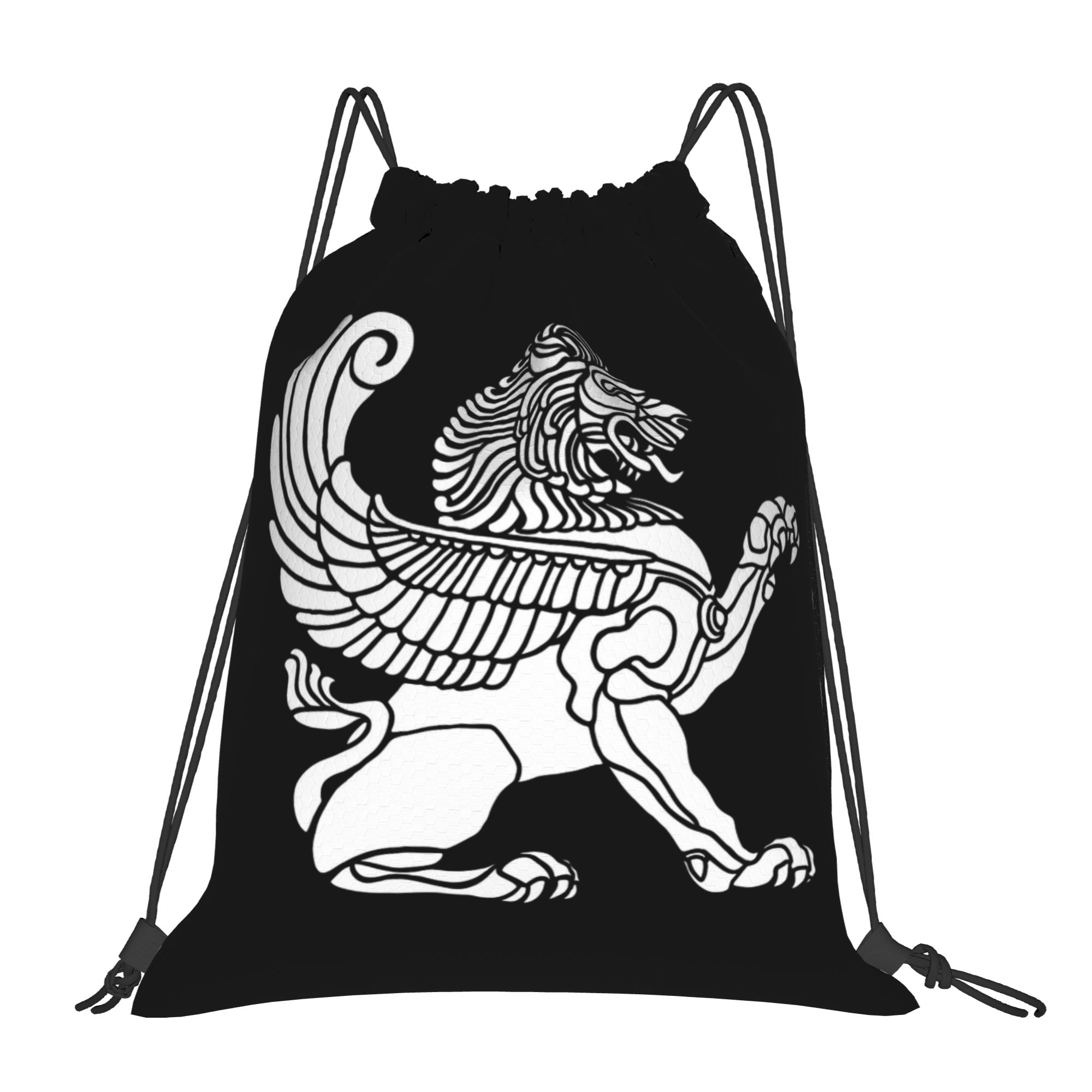 Drawstring Gym Bag - ペルシャライオン イラン イラン ペルシャ シンボリズム 巾着バックパック