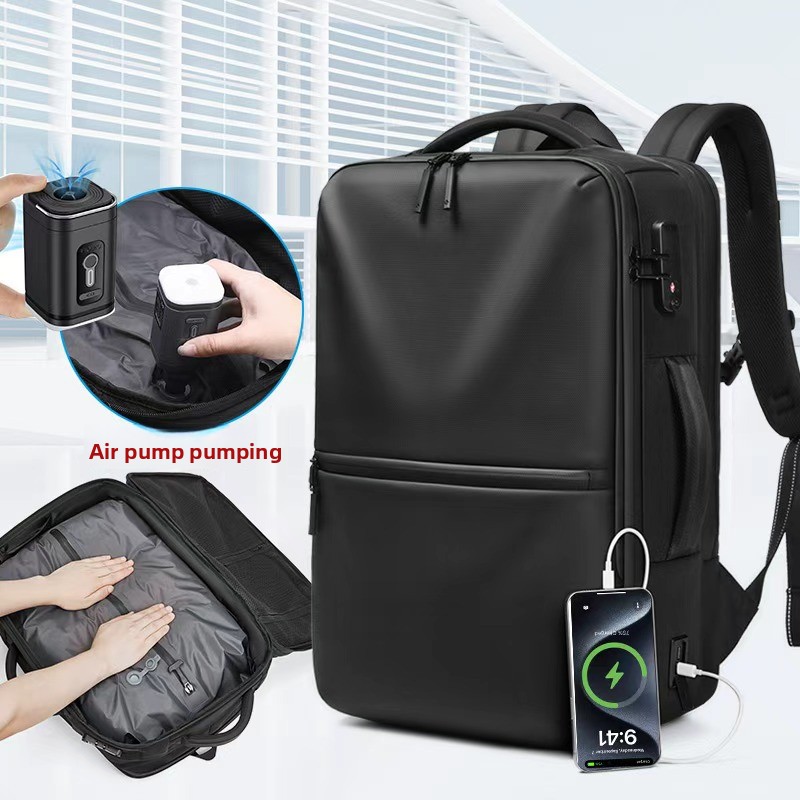 Business Backpack Brief - 防水拡張型トラベルバックパック メンズ ビジネス通勤 大容量 真空圧縮耐性 拡張可能