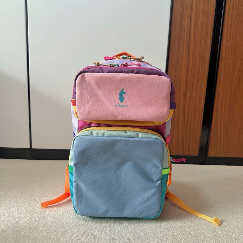 Canvas Backpack Casual - ドーパミンカラーブロックバックパック軽量ナイロンユニセックスハイキングデイパック多機能アウトドア旅行学校カジュアルカラーコントラスト