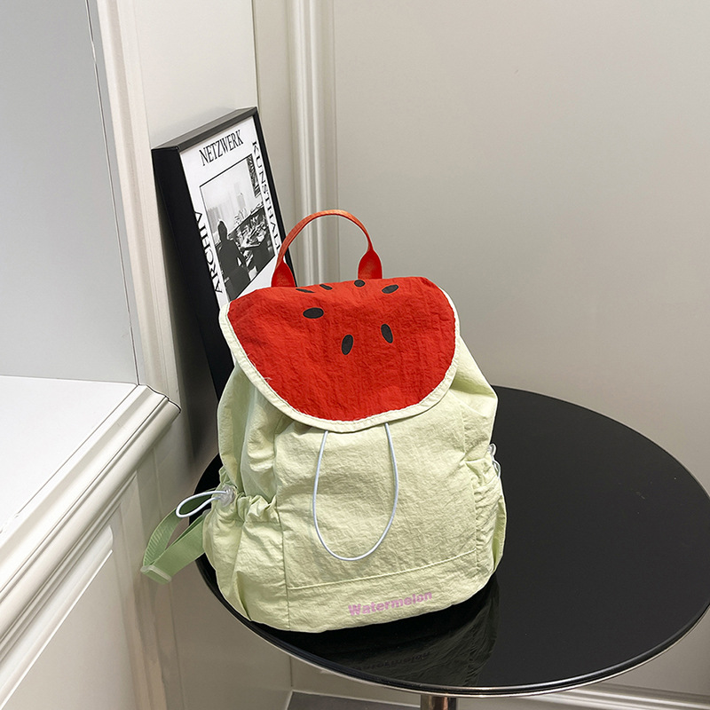 Canvas Backpack Casual - 新しいレディース夏かわいい漫画フルーツプリントドーパミン小さなバックパックカジュアルデイパック多用途スクールバッグ旅行トレンディ軽量