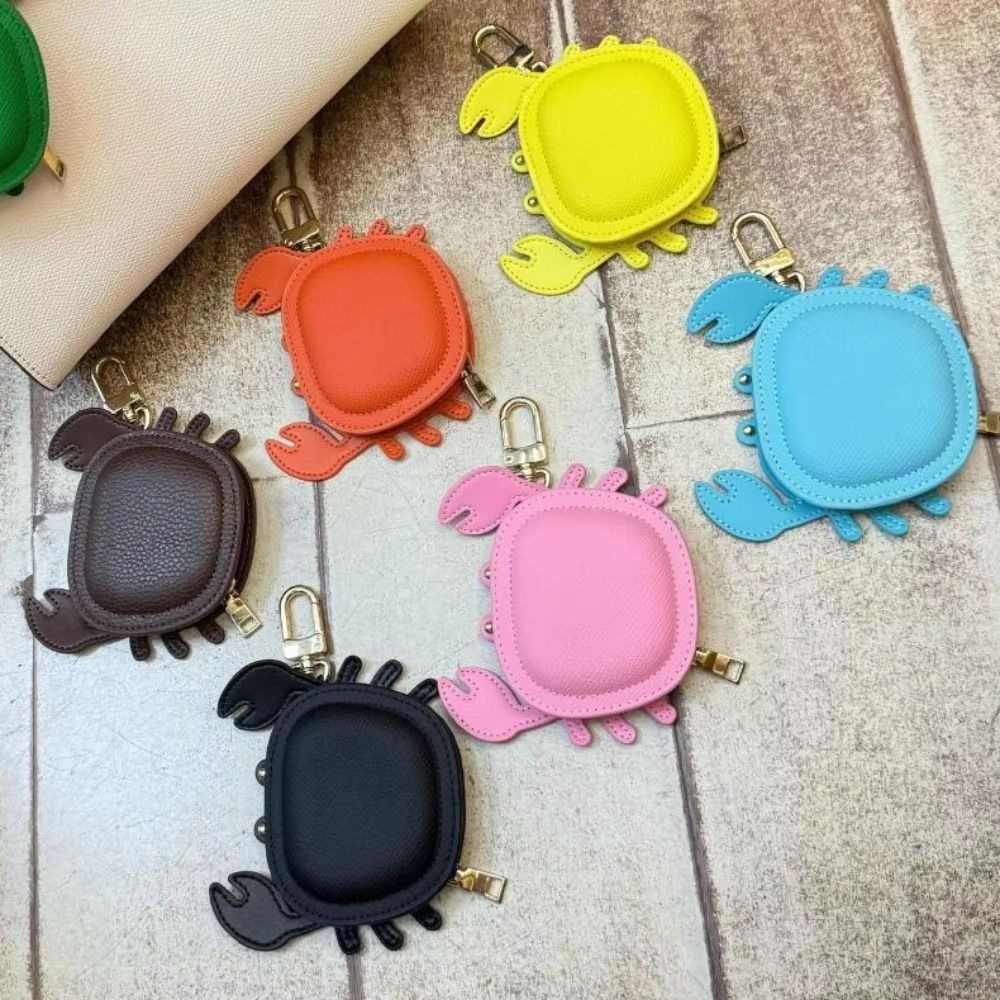 Mini Backpack Purse - 漫画風カニ型コインケースキーホルダー可愛い小型財布カニPUレザーペンダントジッパーバックパックハンガーイヤホンバッグミニ収納バッグ