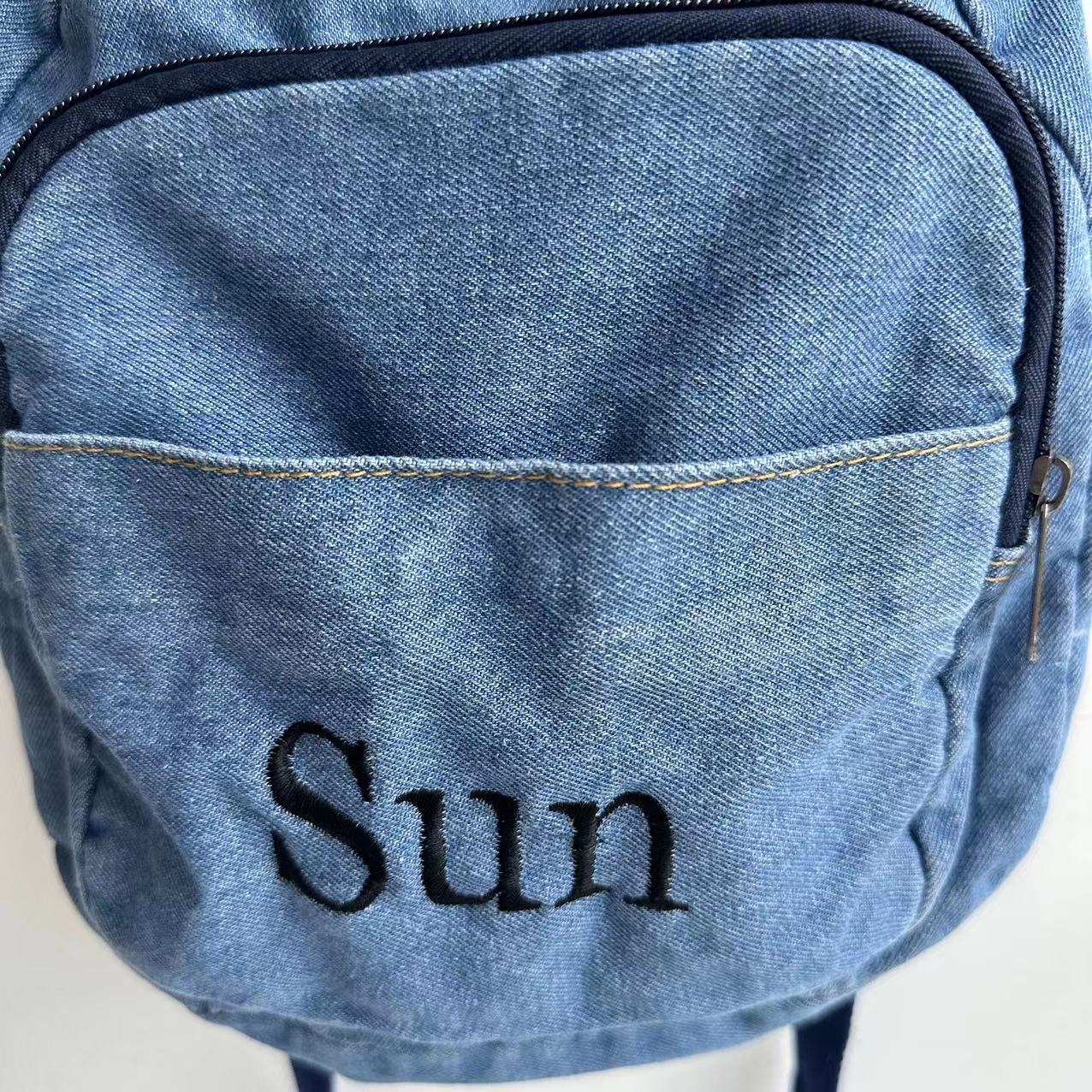 パーソナライズされた名前のデニムバックパック,学生用のランド - Canvas Backpack Casual のレビューと価格