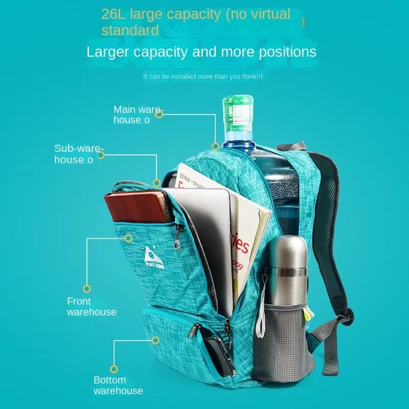 折りたたみ式軽量スキンバックパック アウトドア旅行 カジュア - Foldable Backpack Small のレビューと価格