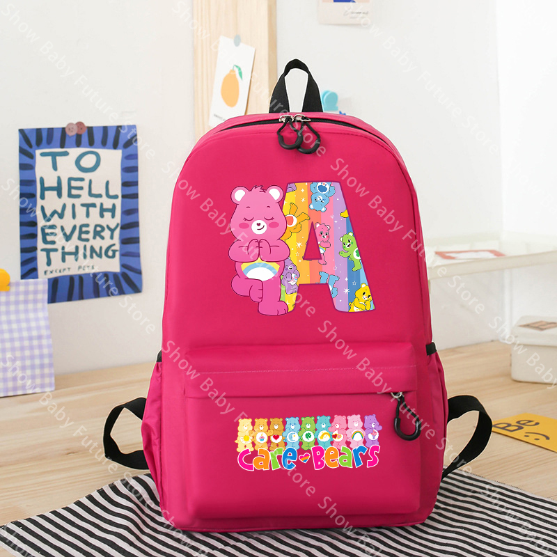 ケアベアーズアニメガールズバックパック大人用レターA-Zティ - School Backpack Teen のレビューと価格