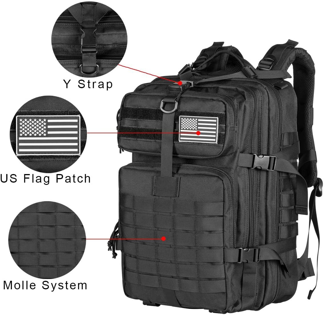 AA 60L 陸軍軍事戦術バックパックメンズ旅行大容量リュッ - Urban Backpack Tactical のレビューと価格