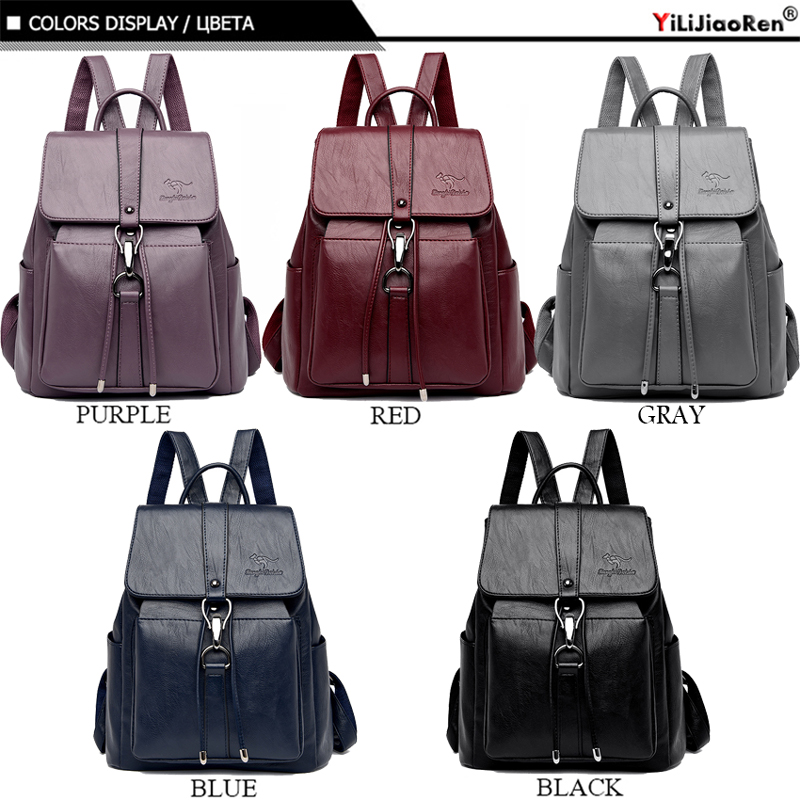 抗盗難バックパック女性のショルダーバッグ有名なブランドレザー - Travel Backpack Anti Theft のレビューと価格