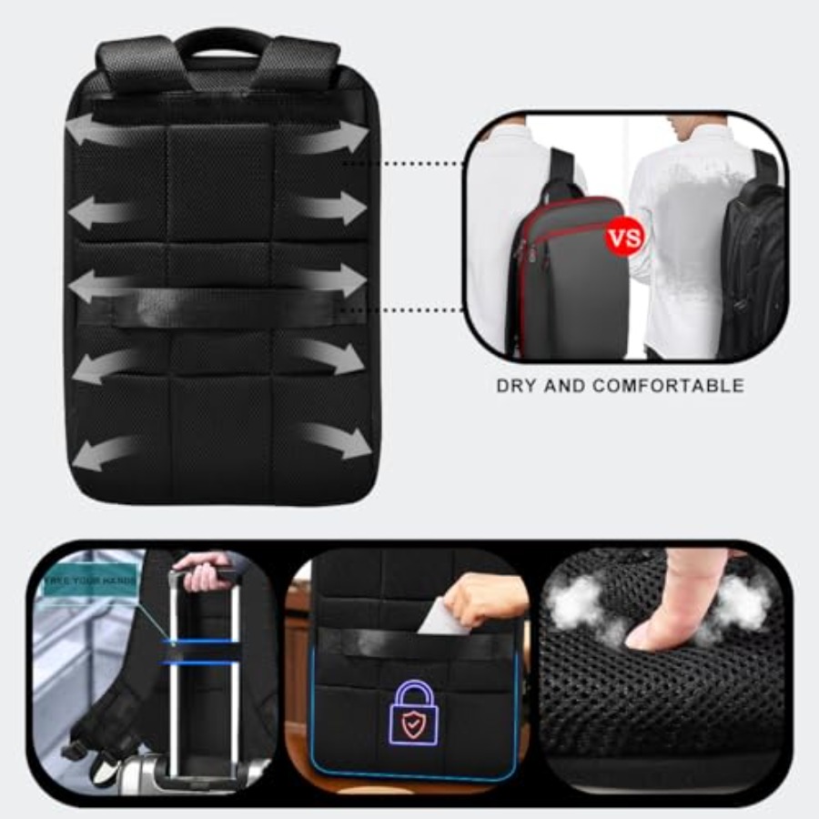 スリムで拡張可能な 15 15.6 16 インチのラップトッ - Laptop Backpack 15.6 のレビューと価格