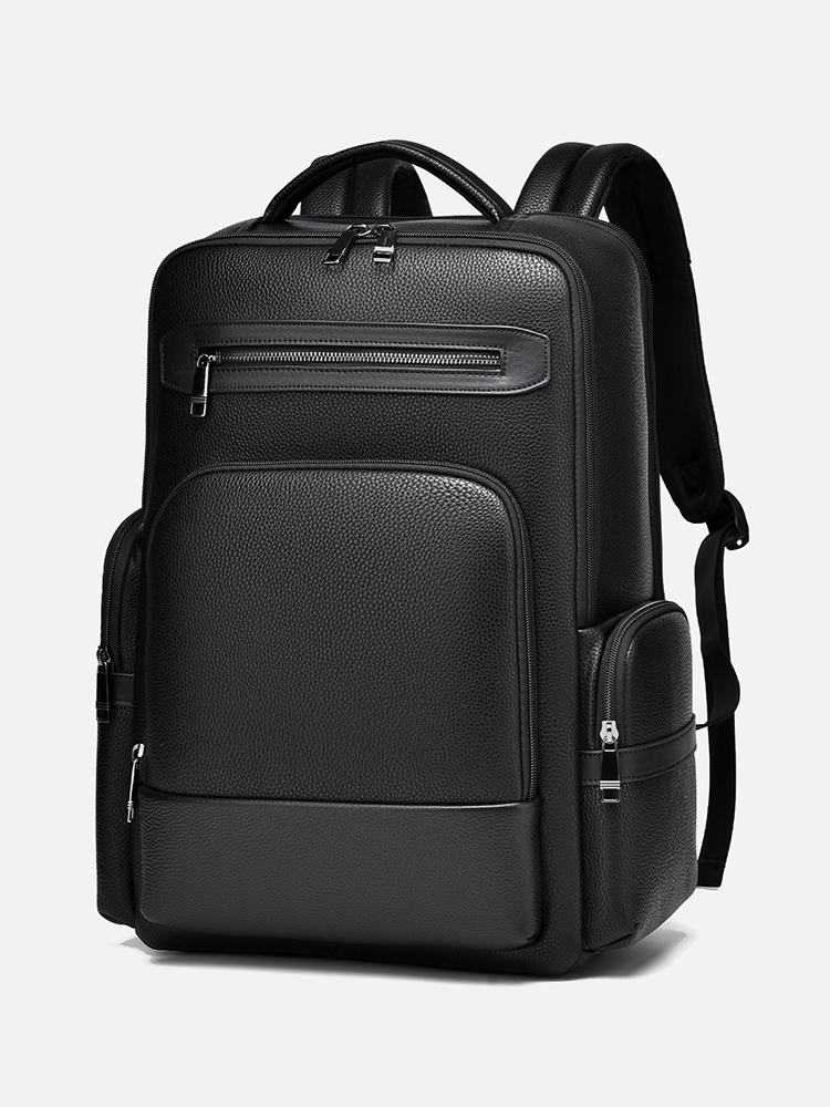 メンズファッションバックパック PU レザーサッチェルブリー - Laptop Backpack 15.6 のレビューと価格