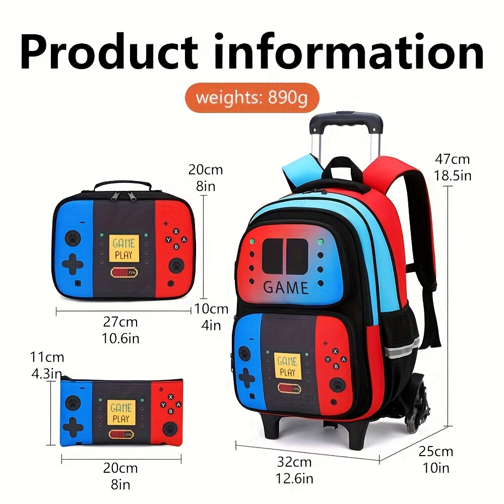 3個セット 子供用ローリングバックパック 男の子向け ゲーマ - School Backpack Teen のレビューと価格