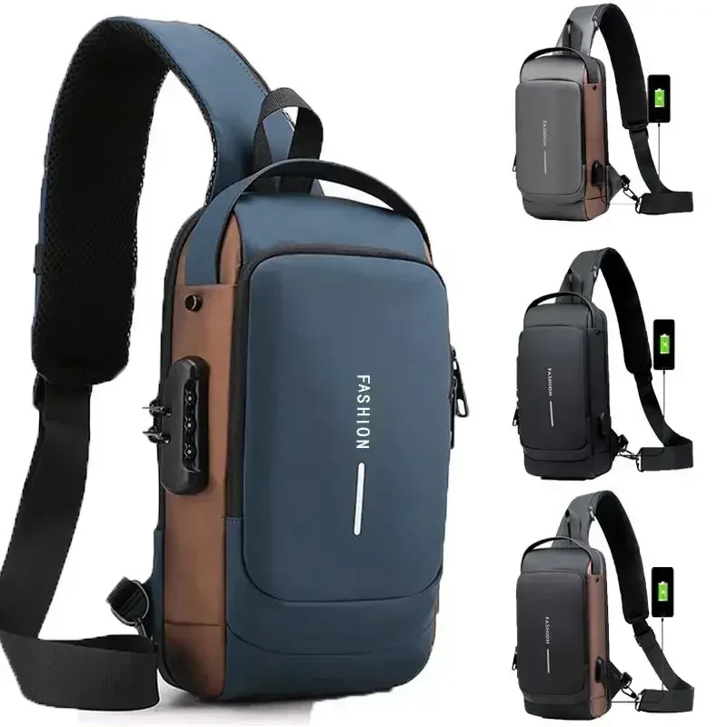 男性用防水盗難防止バックパック、USB充電スリングクロスボデ - Travel Backpack Anti Theft のレビューと価格