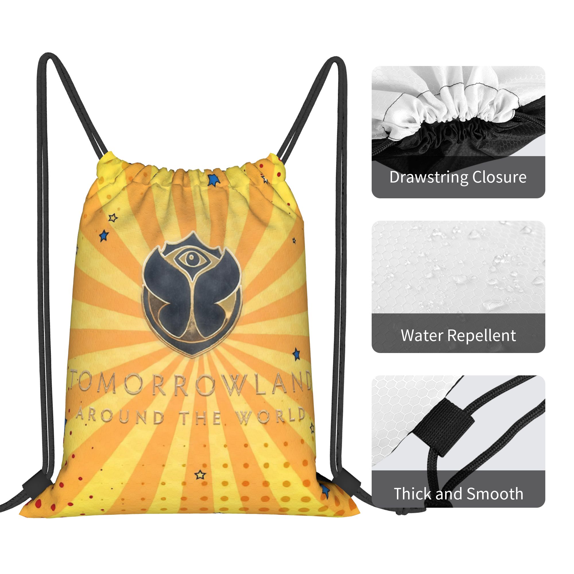 Tomorrowlands フェスティバル ミュージック巾着 - Drawstring Gym Bag のレビューと価格