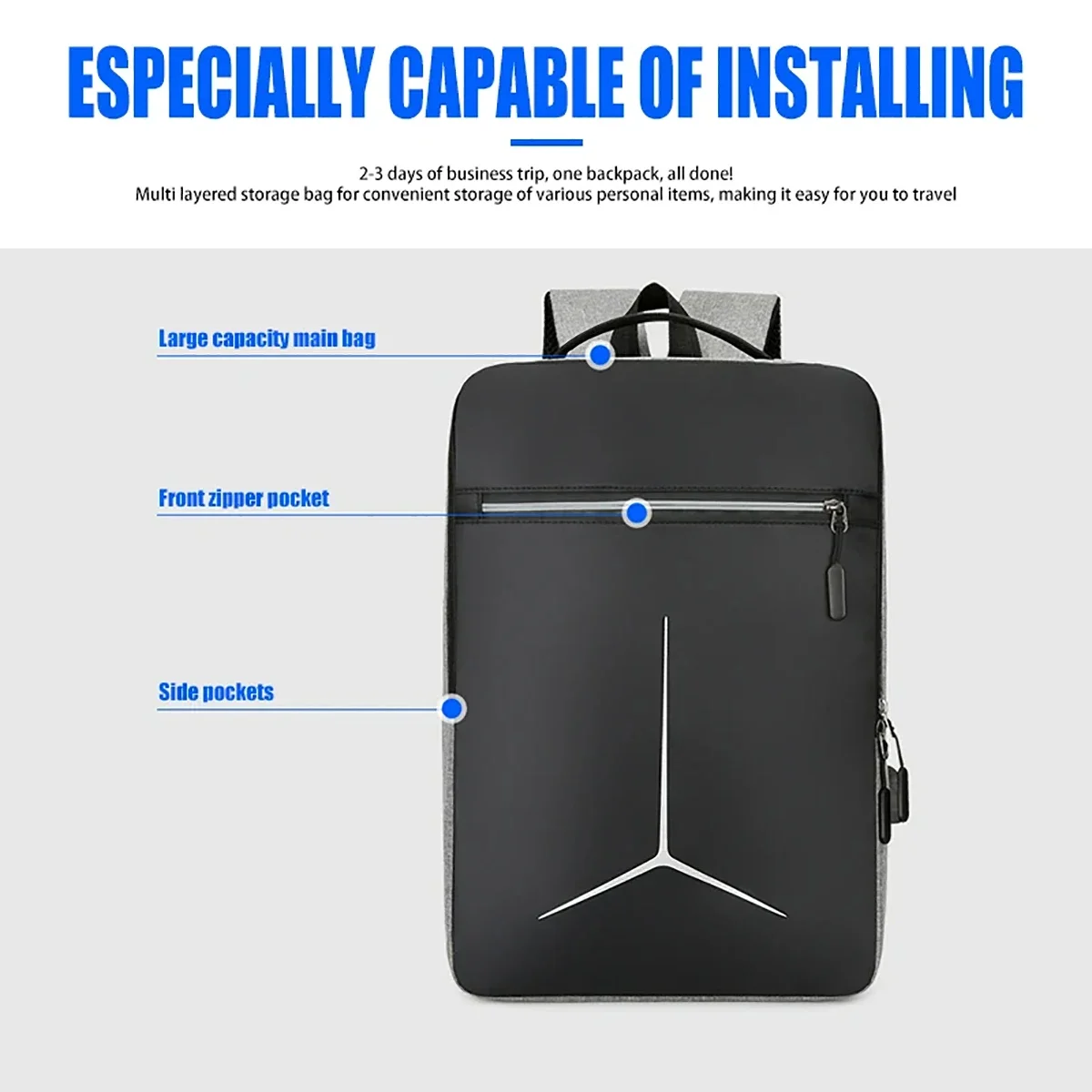 ファッション盗難防止USB防水ハードEVAラップトップバック - Travel Backpack Anti Theft のレビューと価格